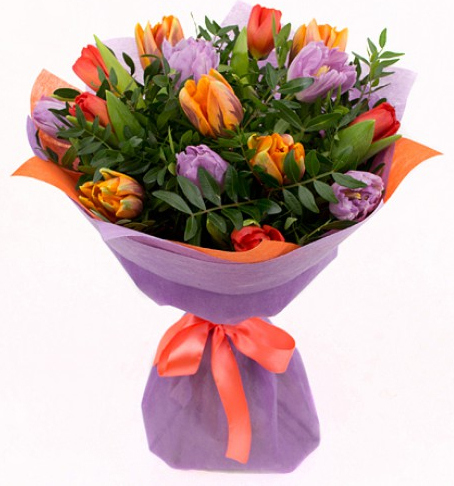 Букет из ярких тюльпанов Букет «Жар-птица»
